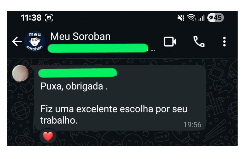 Depoimento do curso de soroban básico